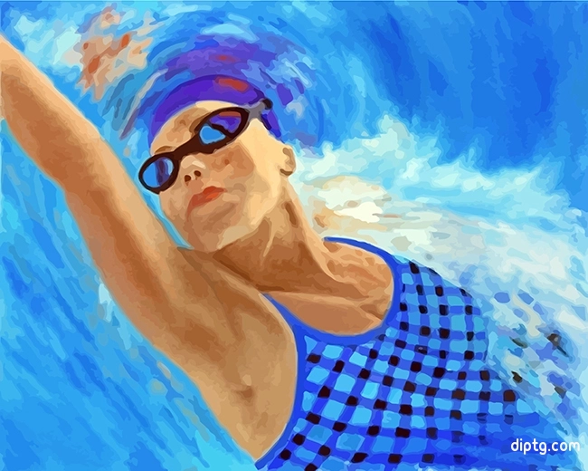 Swimmer Woman Painting By Numbers Kits.jpg