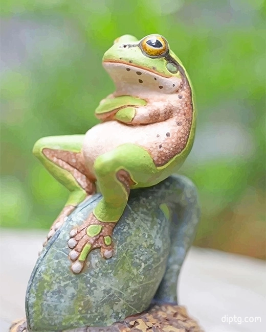 Frog Relaxes On A Rock Painting By Numbers Kits.jpg
