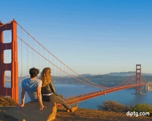 Couple In Golden Gate Bridge Painting By Numbers Kits.jpg