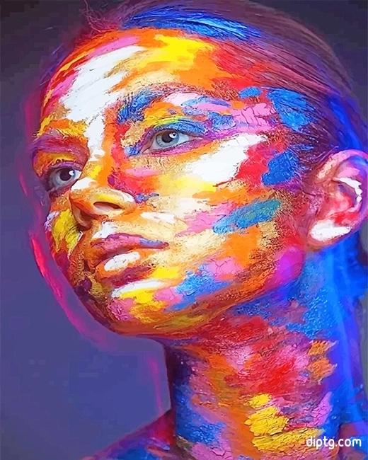 Colorful Face Woman Painting By Numbers Kits.jpg