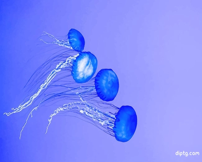Blue Jellyfish Painting By Numbers Kits.jpg