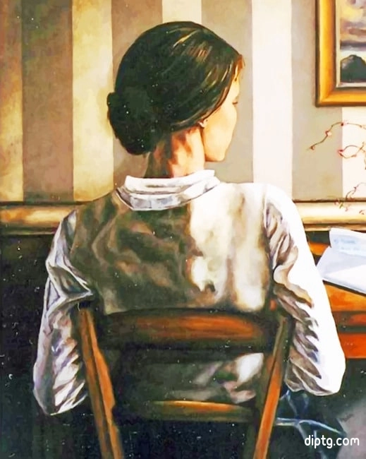 Woman Writing A Letter Painting By Numbers Kits.jpg