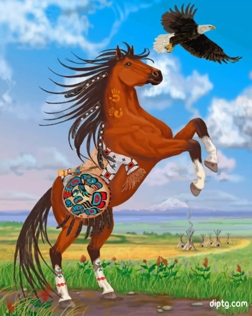 Brown Horse And Eagle Painting By Numbers Kits.jpg