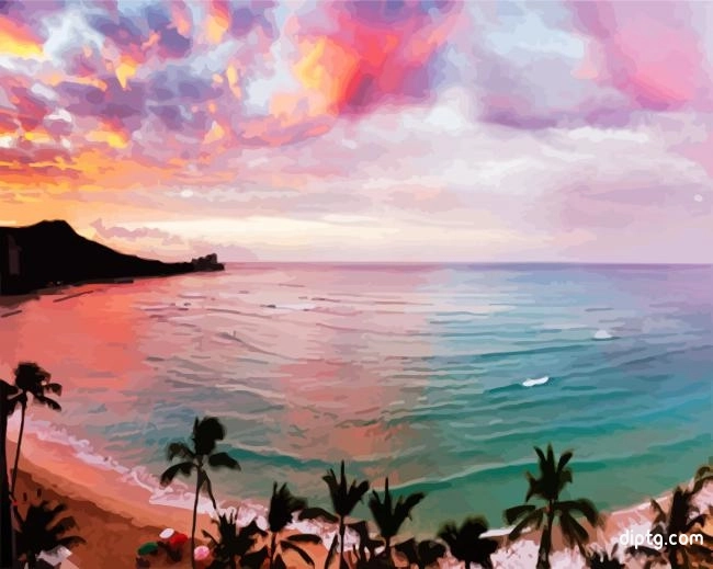 Honolulu Island At Sunset Painting By Numbers Kits.jpg