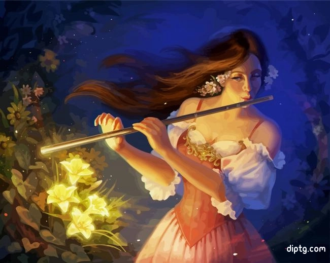 Girl And Flute Painting By Numbers Kits.jpg