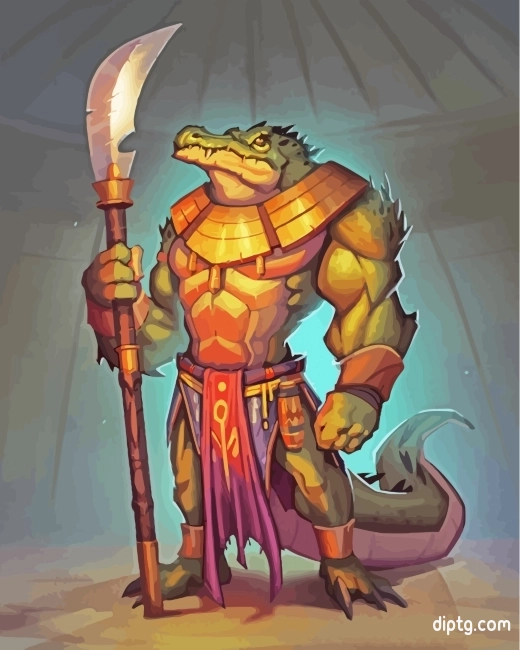 Warrior Crocodile Art Painting By Numbers Kits.jpg