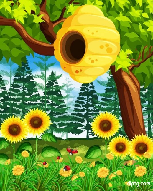 Ladybugs And Sunflowers Painting By Numbers Kits.jpg