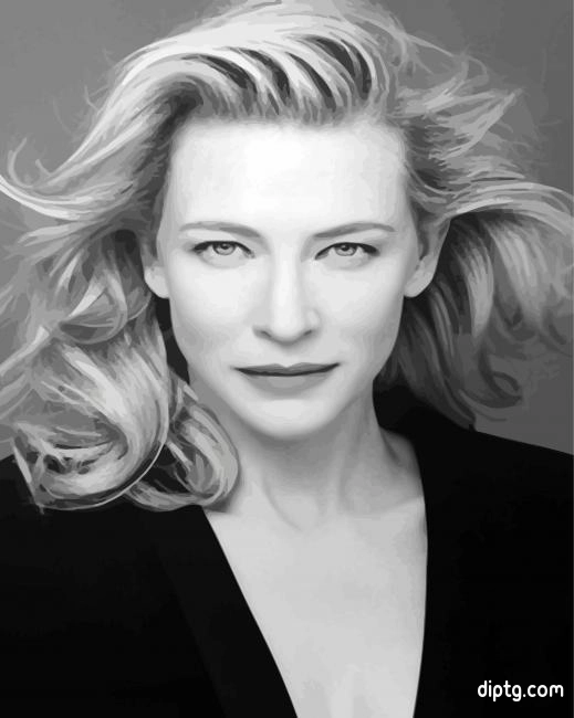 Black And White Cate Blanchett Painting By Numbers Kits.jpg