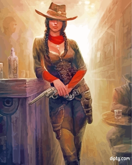 Gunslinger Cowgirl Painting By Numbers Kits.jpg