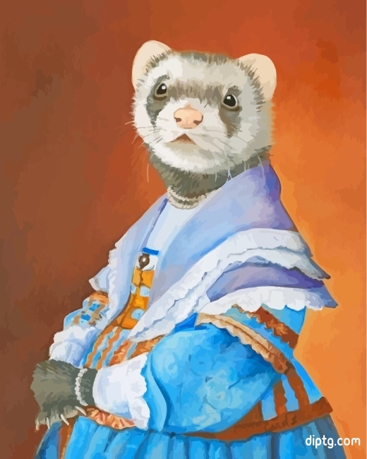 Ferret In Dress Painting By Numbers Kits.jpg