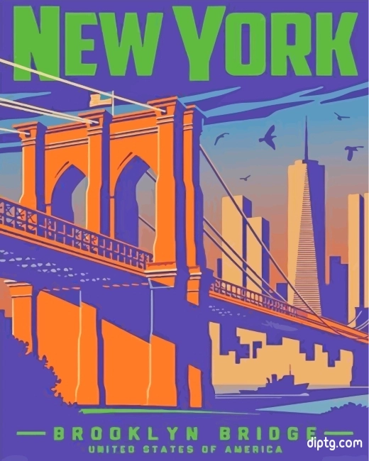 Brooklyn New York Poster Painting By Numbers Kits.jpg