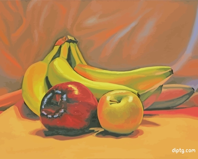 Bananas And Apple Still Life Painting By Numbers Kits.jpg