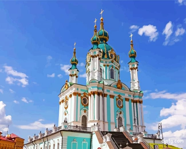Saint Andrew's Church Kiev Painting By Numbers Kits.jpg