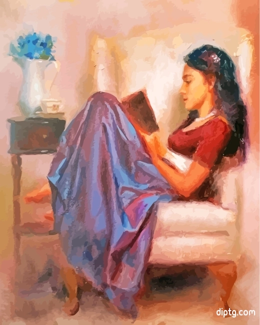 Girl Reading A Book Painting By Numbers Kits.jpg