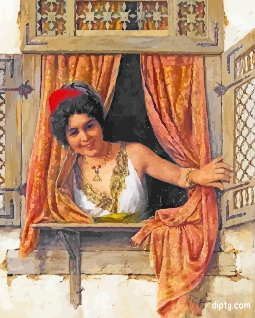 Arabian Woman At The Window Painting By Numbers Kits.jpg