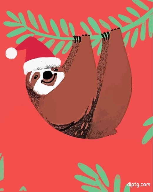 Christmas Sloth Painting By Numbers Kits.jpg