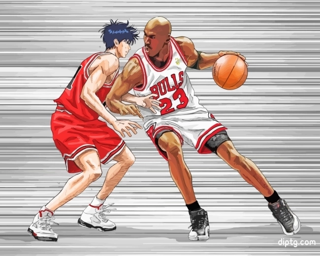 Michael Jordan Slam Anime Painting By Numbers Kits.jpg