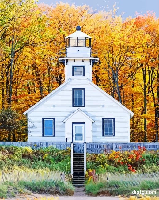 Michigan Mission Point Lighthouse Painting By Numbers Kits.jpg