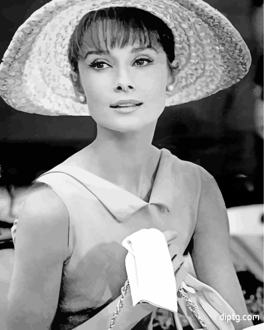 Audrey Hepburn Black And White Painting By Numbers Kits.jpg