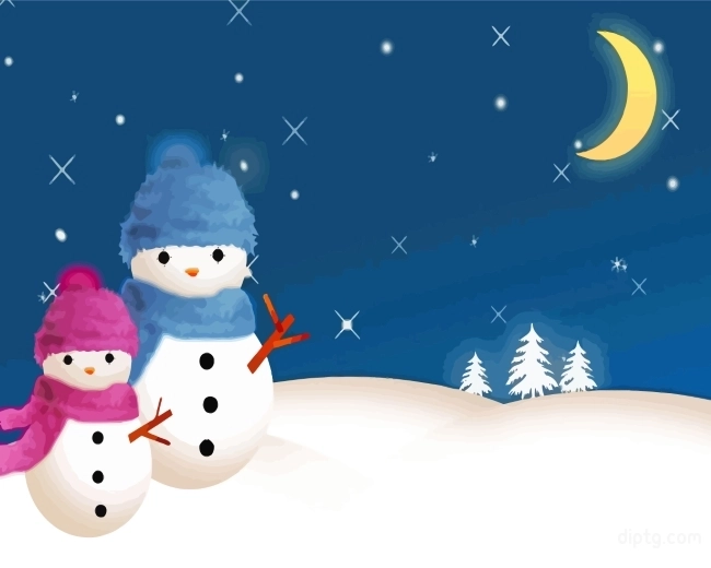 Winter Snowman Painting By Numbers Kits.jpg