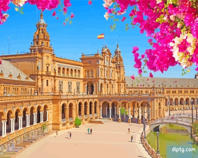 Seville Plaza De Espana Painting By Numbers Kits.jpg