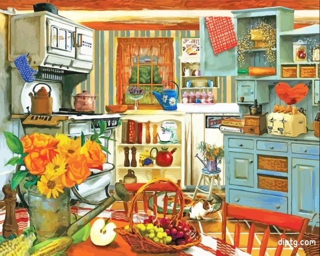 Retro Country Kitchen Painting By Numbers Kits.jpg