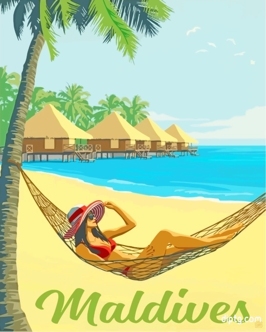 Maldives Holiday Poster Painting By Numbers Kits.jpg