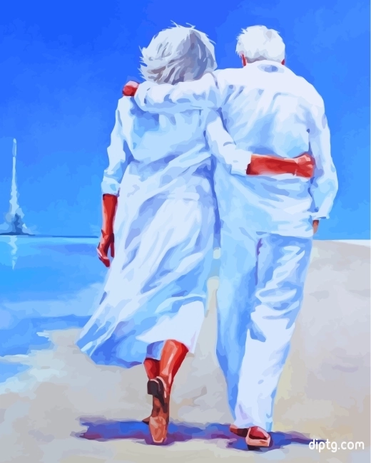 Old Couple On Beach Painting By Numbers Kits.jpg