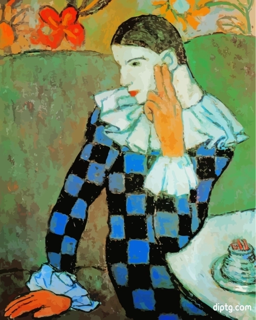 Harlequin Leaning Pablo Picasso Painting By Numbers Kits.jpg