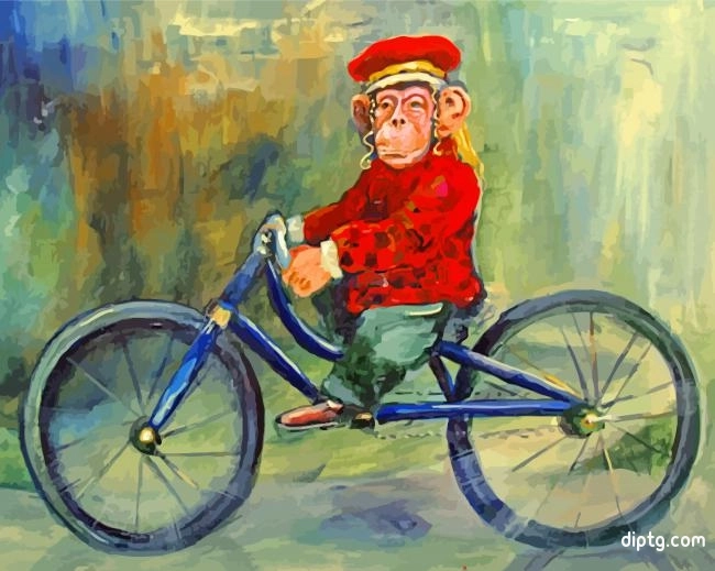 Monkey On Bike Painting By Numbers Kits.jpg