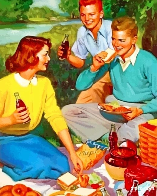 Vintage Family Picnic Painting By Numbers Kits.jpg