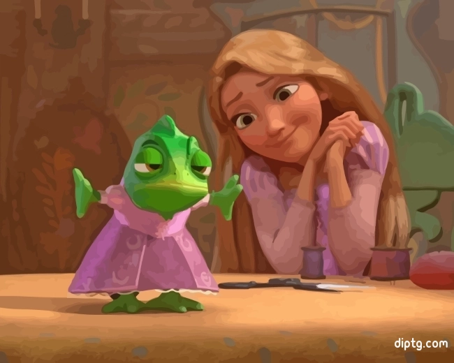 Rapunzel And Pascal Tangled Painting By Numbers Kits.jpg