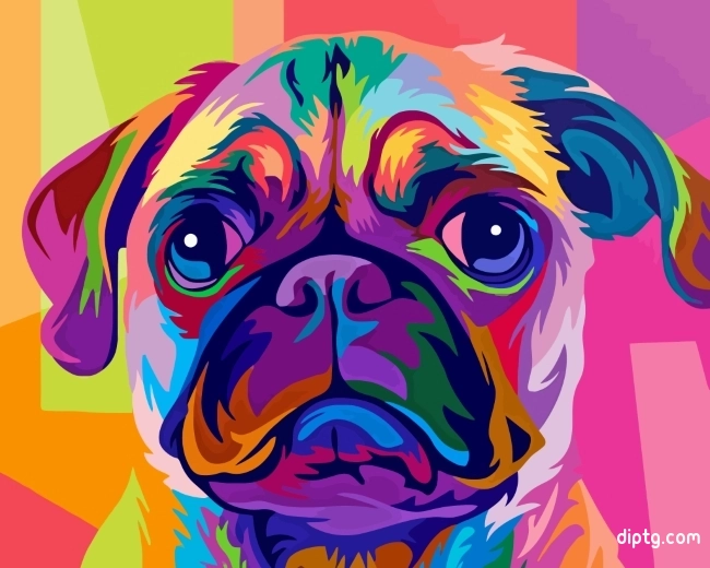Colorful Pug Dog Painting By Numbers Kits.jpg