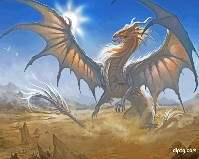 Fantasy White Dragon Painting By Numbers Kits.jpg
