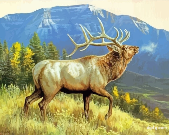 Wild Elk Animal Painting By Numbers Kits.jpg