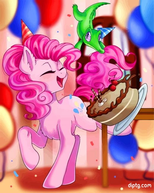 Happy Pony Pinkie Pie Birthday Painting By Numbers Kits.jpg