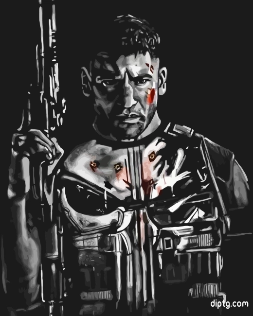 The Punisher Black Art Painting By Numbers Kits.jpg