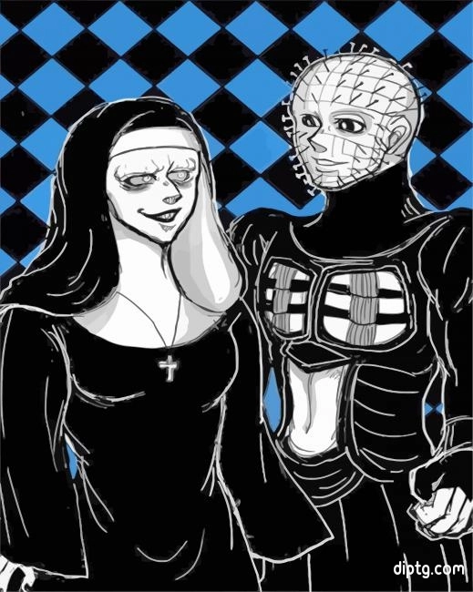 The Pinhead And His Lover Painting By Numbers Kits.jpg