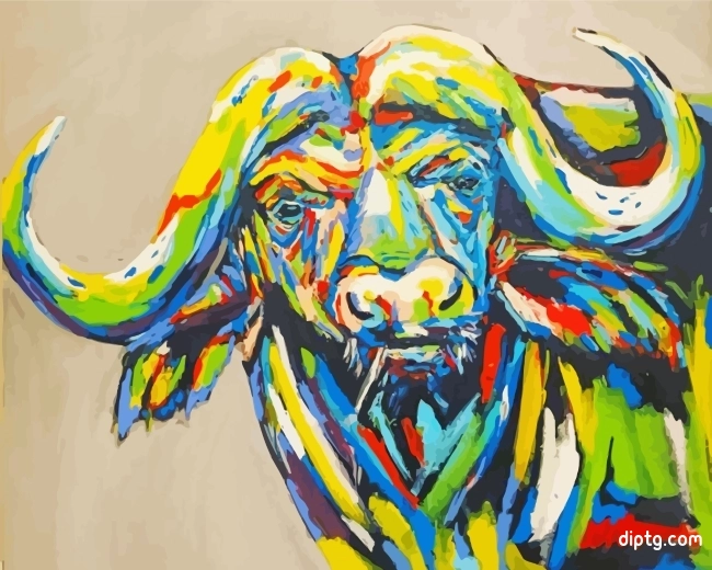 Colorful Buffalo Art Painting By Numbers Kits.jpg