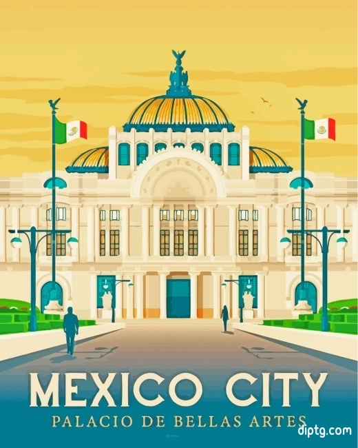 Mexico City Poster Painting By Numbers Kits.jpg