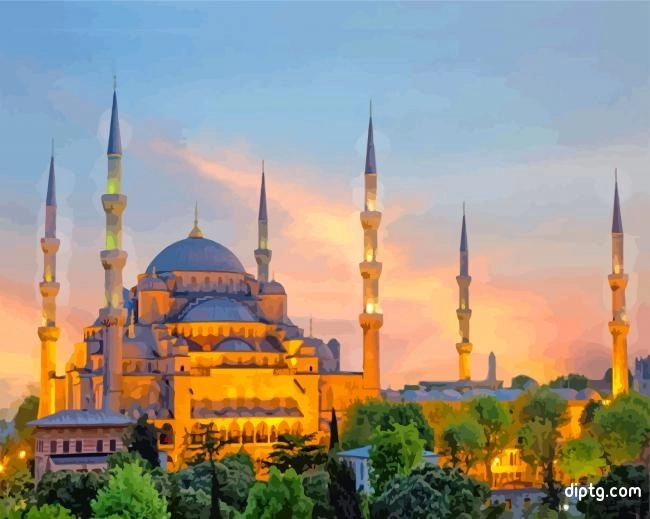 Sultan Ahmet Mosque Turkey Painting By Numbers Kits.jpg
