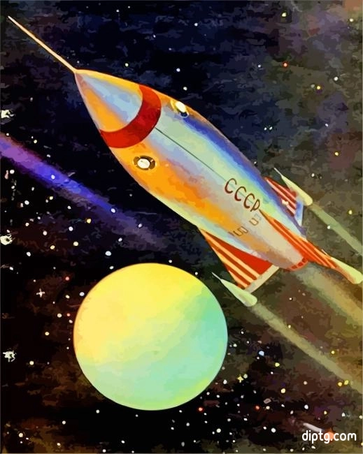 Rocket In Space Art Painting By Numbers Kits.jpg