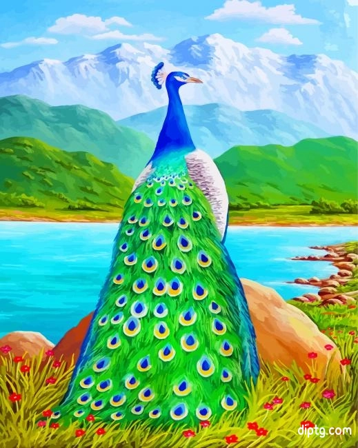 Peacock Bird Painting By Numbers Kits.jpg