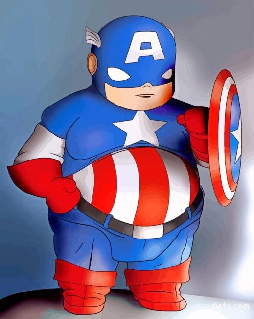 Fat Captain America Character Painting By Numbers Kits.jpg