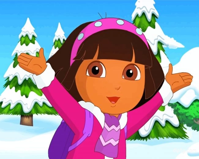 Dora In Snow Painting By Numbers Kits.jpg