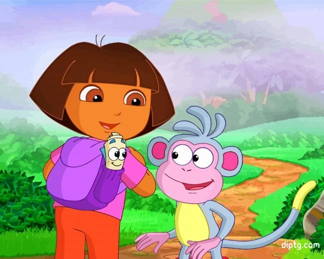 Dora And Boots Monkey Painting By Numbers Kits.jpg