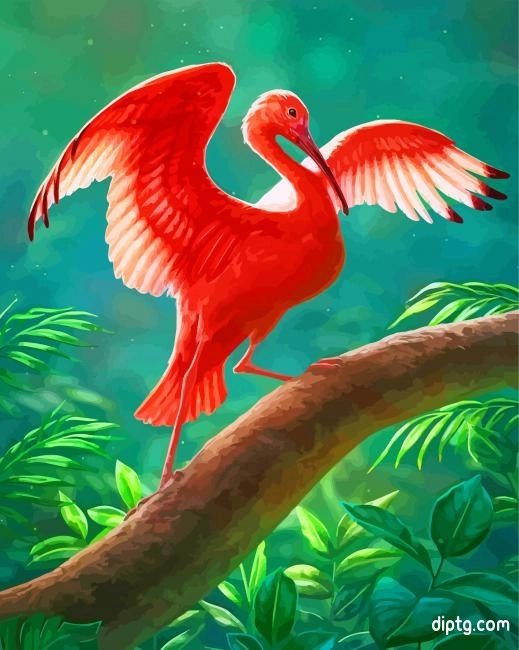 Scarlet Ibis Bird Art Painting By Numbers Kits.jpg