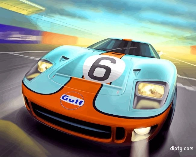 Ford Gt40 Blue And Orange Racing Car Painting By Numbers Kits.jpg