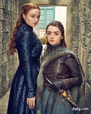 Queen Sansa And Arya Game Of Thrones Painting By Numbers Kits.jpg