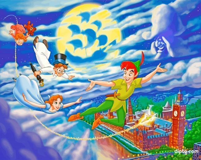 Peter Pan And His Friends Disney Animation Painting By Numbers Kits.jpg